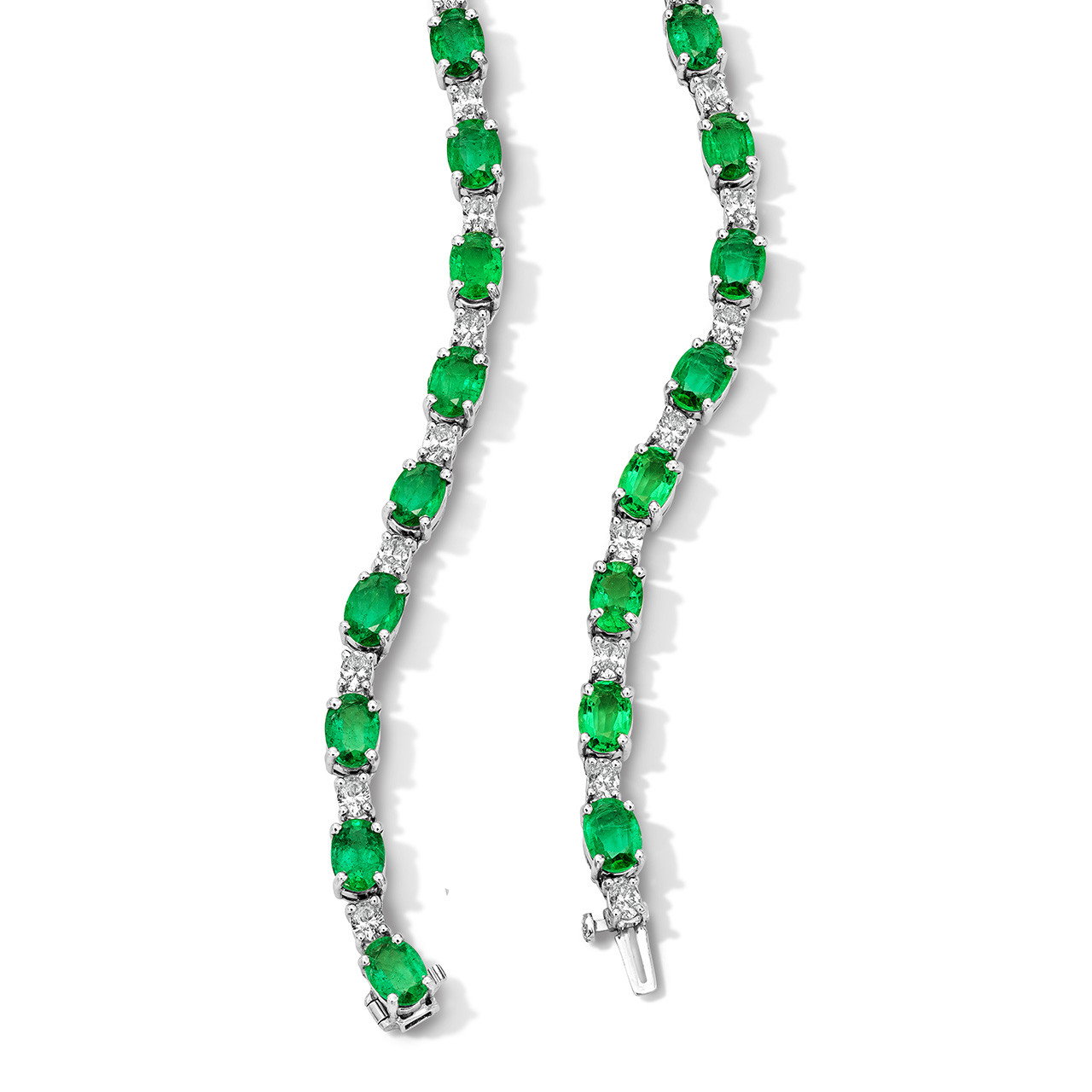 Green Emerald Diamond Necklace (26tw) 1
