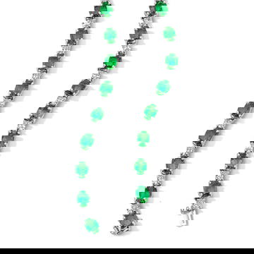 26 ct. Green Emerald Diamond Necklace 3