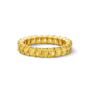Fancy Yellow Diamond Eternity Band (4.32tw) In Yellow Gold 18K