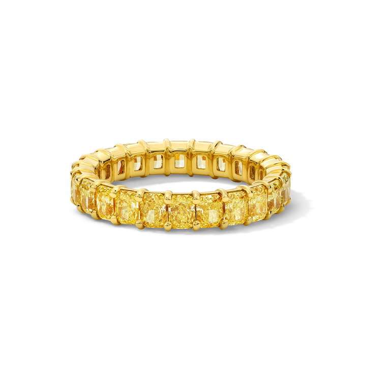 Fancy Yellow Diamond Eternity Band (4.32tw) In Yellow Gold 18K