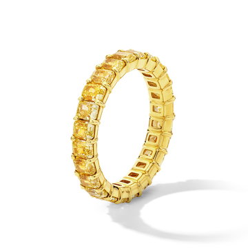 Fancy Yellow Diamond Eternity Band (4.32tw) In Yellow Gold 18K