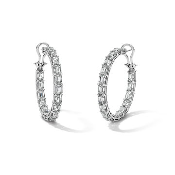 In/Out Hoop Earrings (14tw) In White Gold 18K