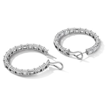 In/Out Hoop Earrings (14tw) In White Gold 18K