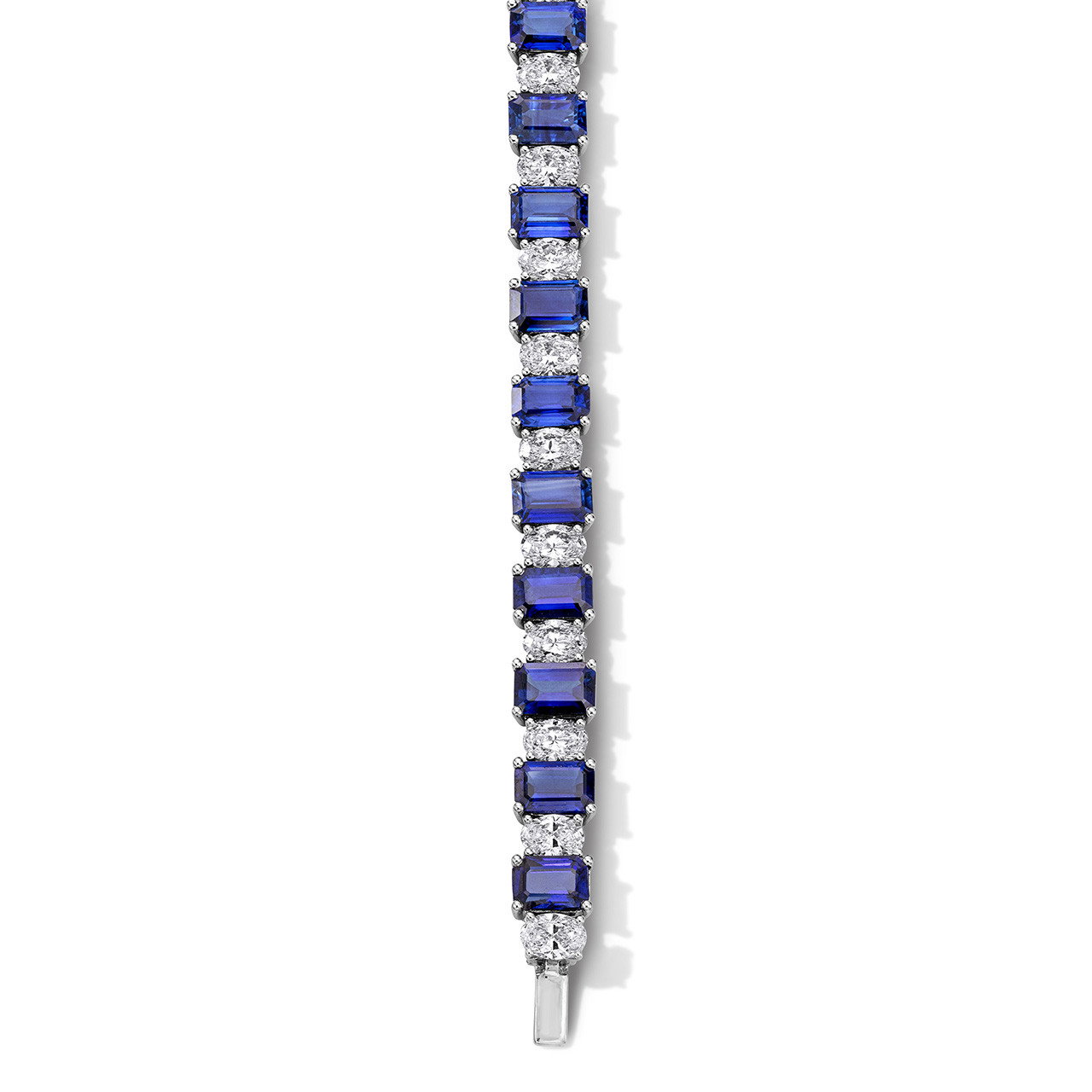 Blue Sapphire Diamond Tennis Bracelet (15.95tw)