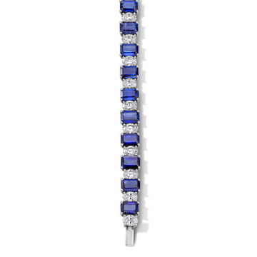 15.95 ct. Blue Sapphire Diamond Tennis Bracelet 2