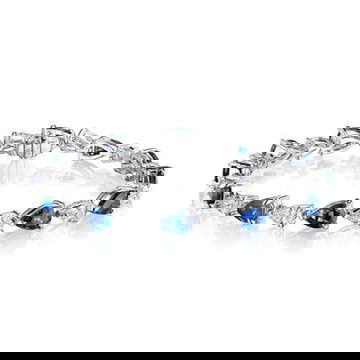 12.15 Blue Sapphire Diamond Tennis Bracelet 0
