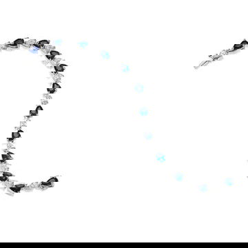 12.15 Blue Sapphire Diamond Tennis Bracelet 2