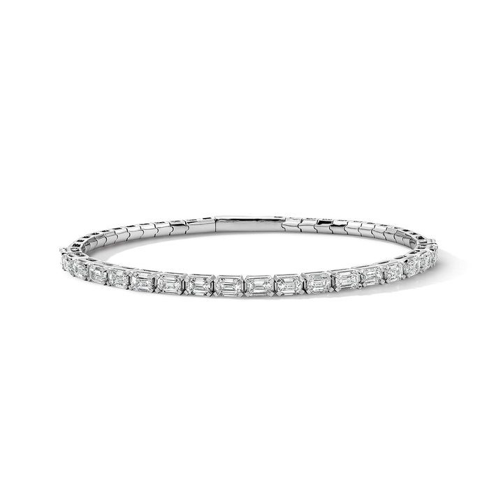 Flexible Diamond Bracelet (4.56tw) In Solid 14K White Gold