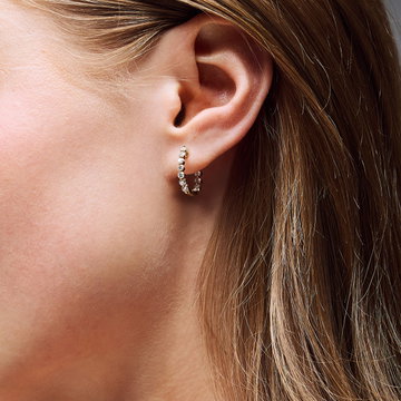 In/Out Diamond Hoop Earrings In White Gold 14K