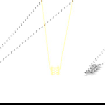 Three Row Diamond Rondelle Pendant Necklace