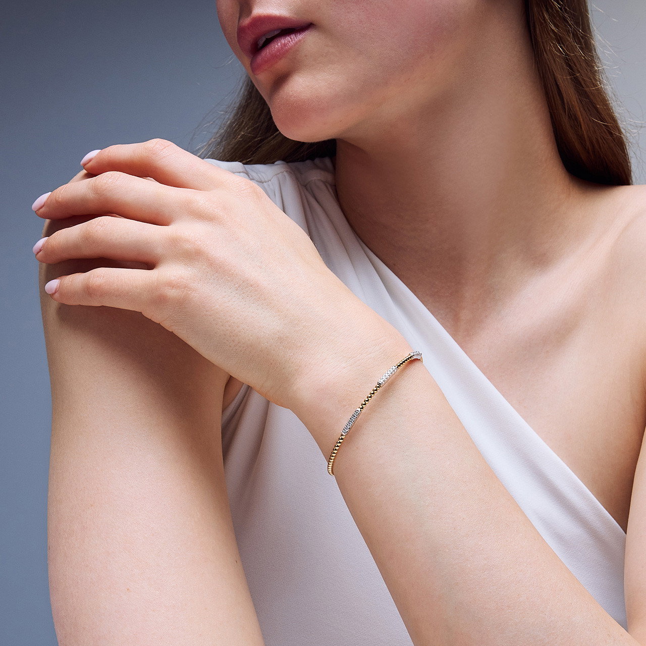 Simon G. Diamond Beaded Bangle Bracelet 1
