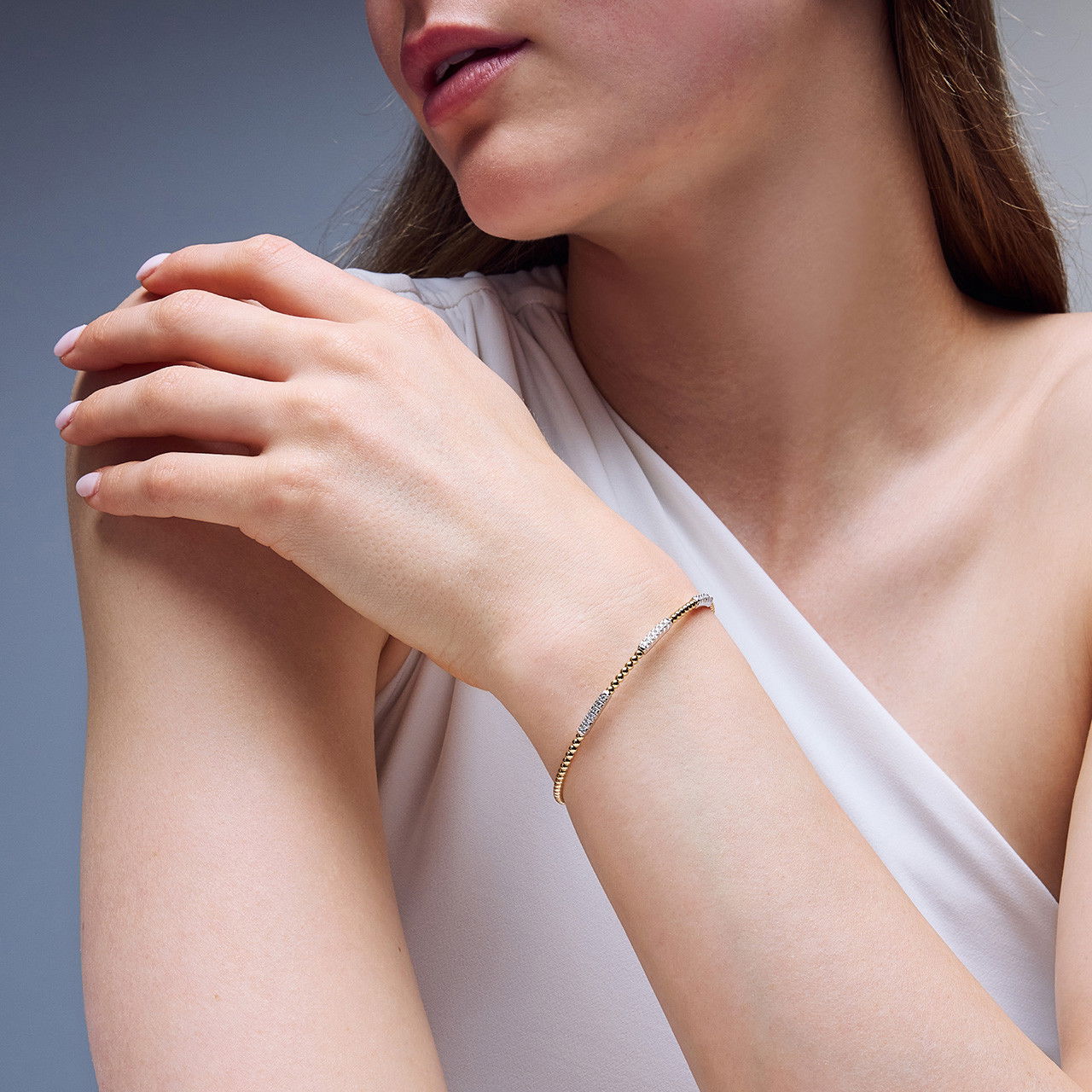 Simon G. Diamond Beaded Bangle Bracelet 1