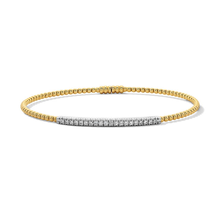 Simon G. Flexible Diamond Bangle Bracelet In White And Yellow Gold 18K