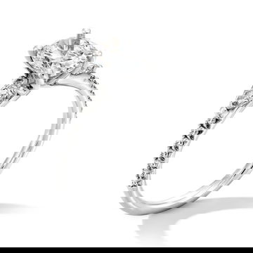 Sylvie Three Stone Pear Side Diamond Engagement Setting