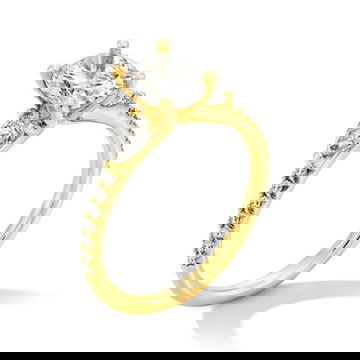 Sylvie Three Stone Pear Side Diamond Engagement Setting