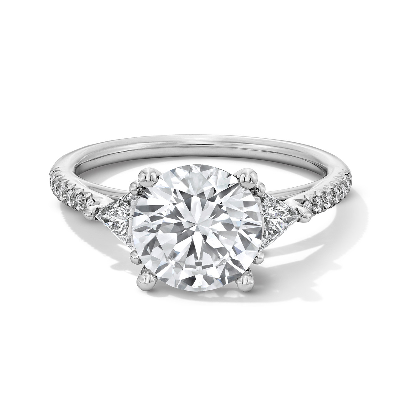 Sylvie Three Stone Trapezoid Side Diamond Engagement Setting 0
