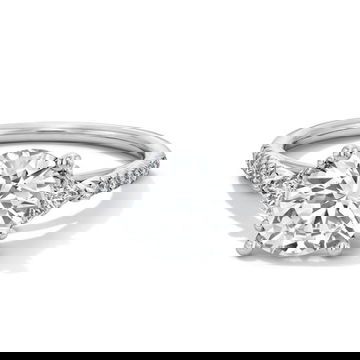 Sylvie Three Stone Trapezoid Side Diamond Engagement Setting