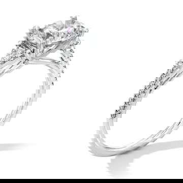 Sylvie Three Stone Trapezoid Side Diamond Engagement Setting