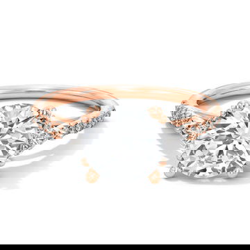 Sylvie Three Stone Trapezoid Side Diamond Engagement Setting
