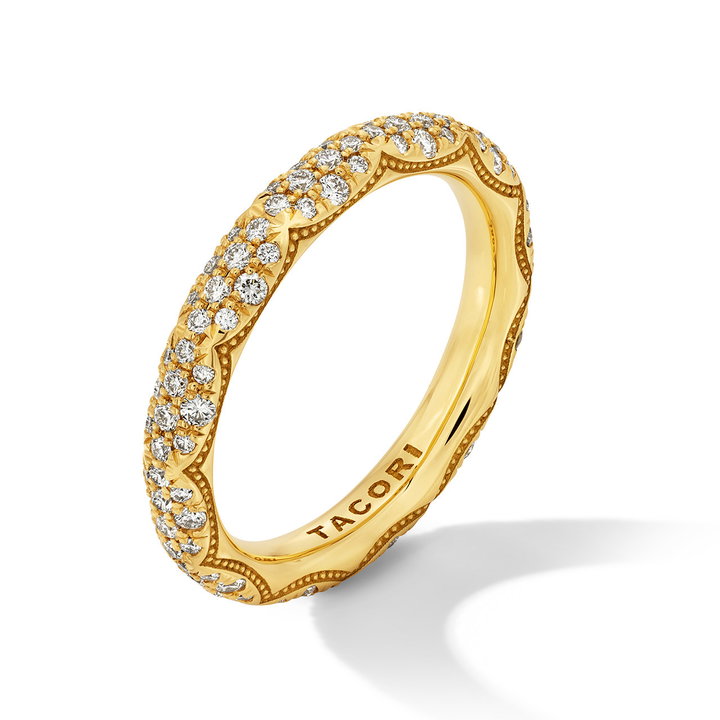 Tacori Founder's French Pave Diamond Wedding Band In Yellow Gold 18K