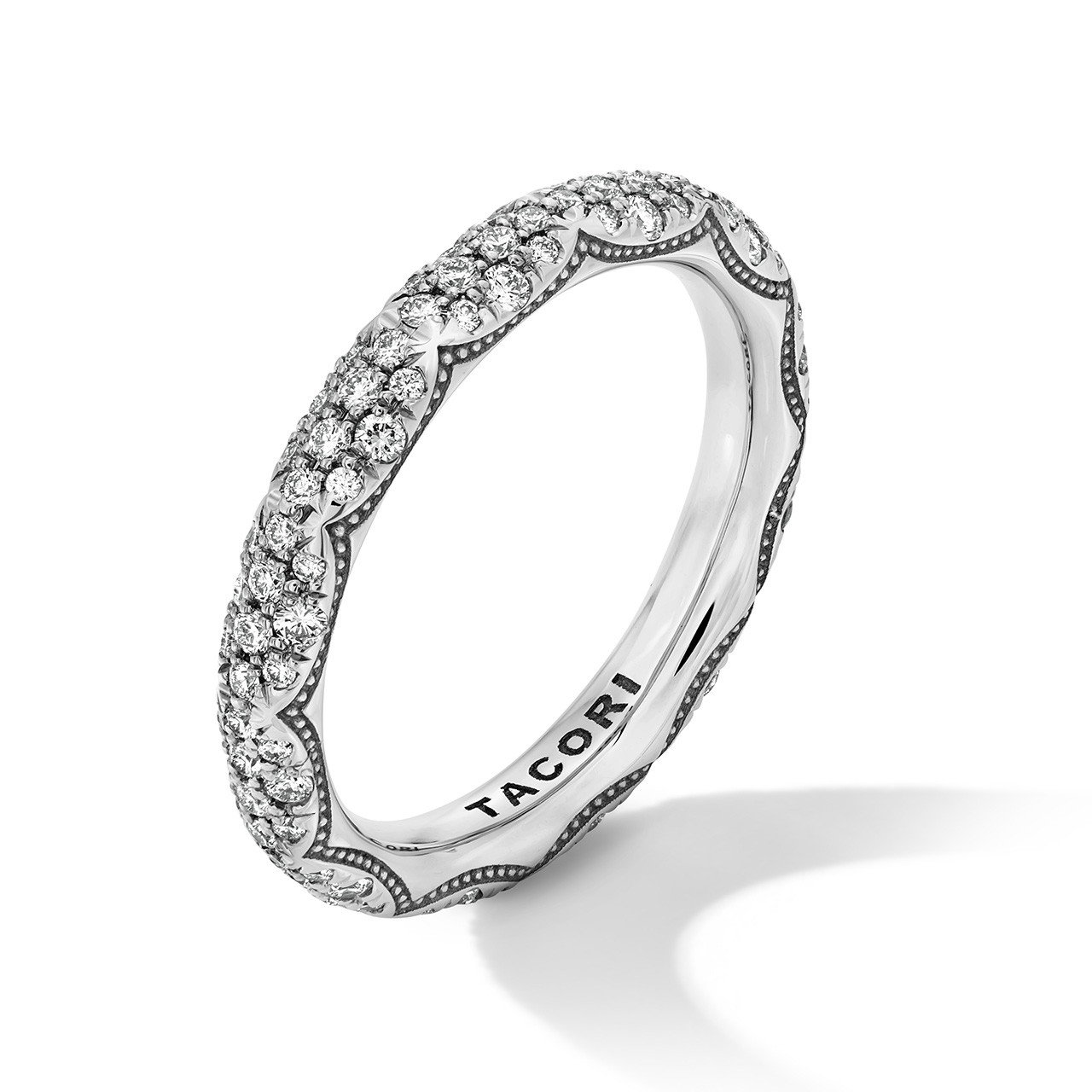 Tacori Founder's French Pave Diamond Wedding Band In White Gold 18K 1