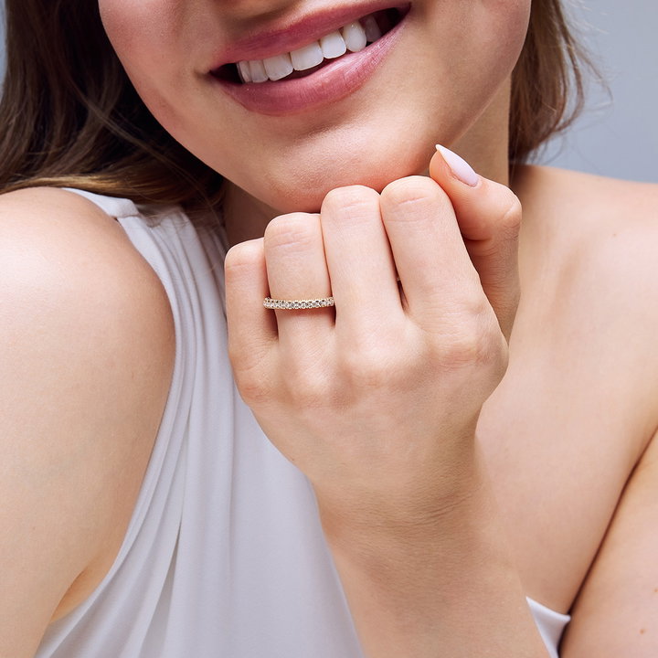 Verragio 3/4 Way Diamond Wedding Band In Yellow Gold 14K