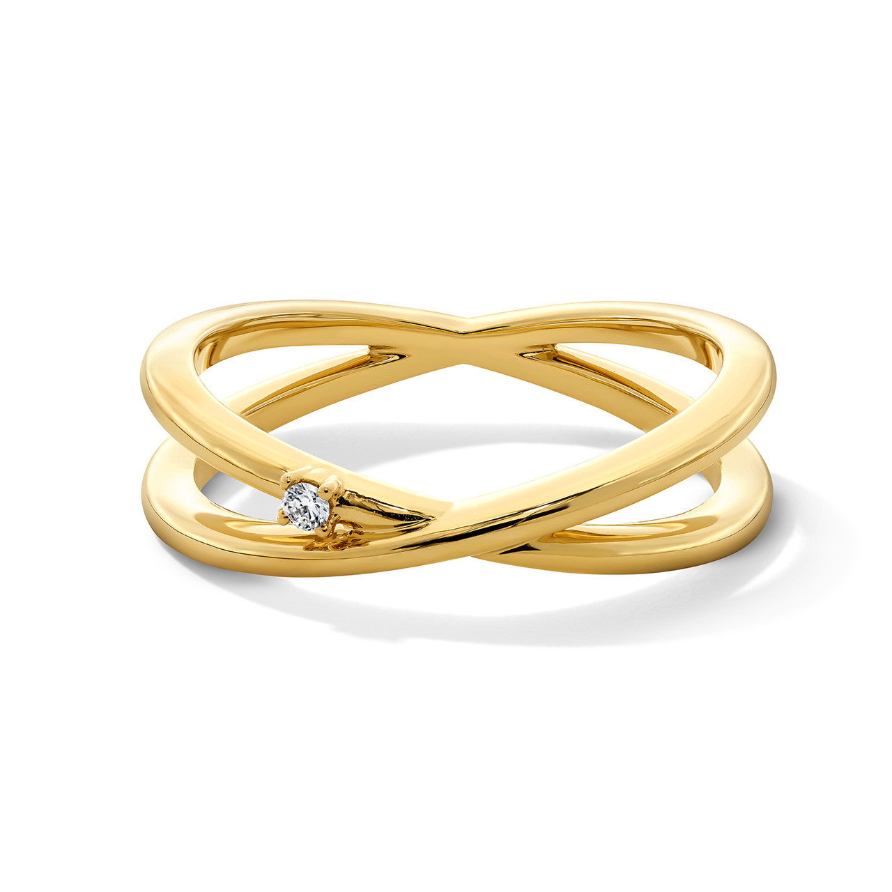 Single Diamond Criss Cross Ring 0
