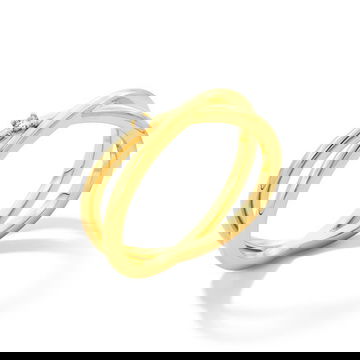 Single Diamond Criss Cross Ring 2
