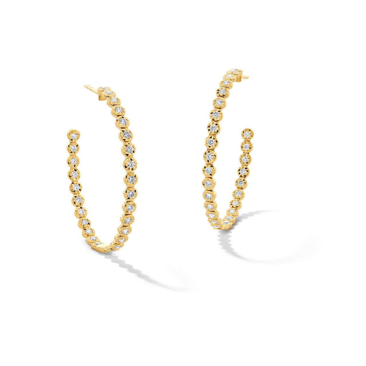 In/Out Illusion Diamond Hoop Earrings 0