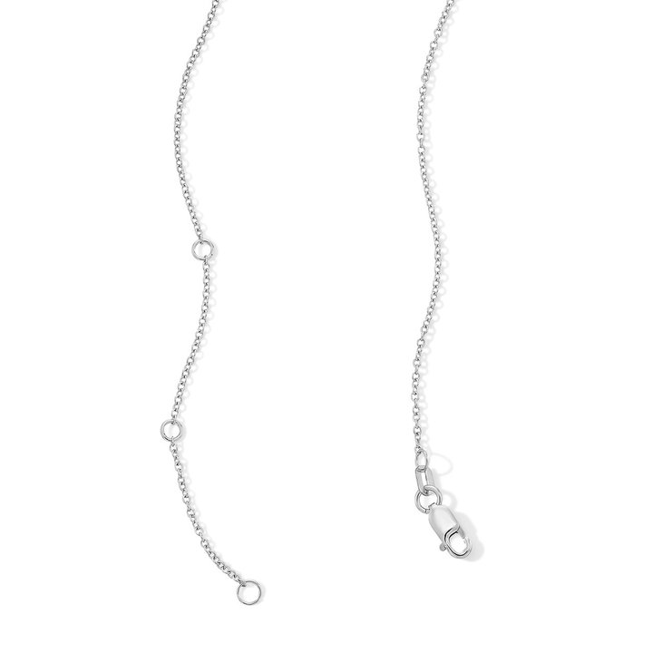 Alternating Round Marquise Diamond Necklace In White Gold 14K