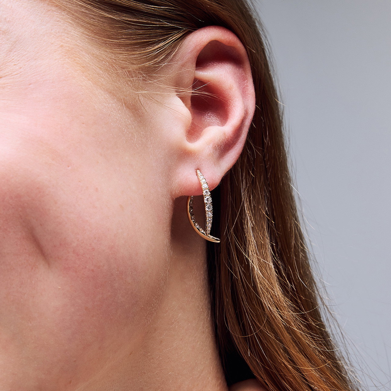 In/Out Diamond Curved  Earrings 1