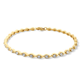 Teardrop Diamond Bracelet In Yellow Gold 14K