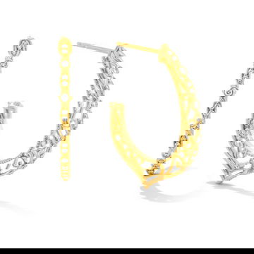 Verragio Medium Filigree Diamond Hoop Earrings