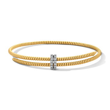 Simon G. Flexible Double Bracelet In White And Yellow Gold 18K