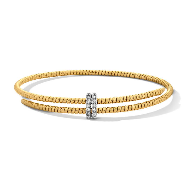 Simon G. Flexible Double Bracelet In White And Yellow Gold 18K
