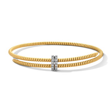 Simon G. Flexible Double Bracelet In Solid 18K White / Yellow Gold