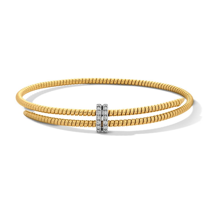 Simon G. Flexible Double Bracelet In Solid 18K White / Yellow Gold