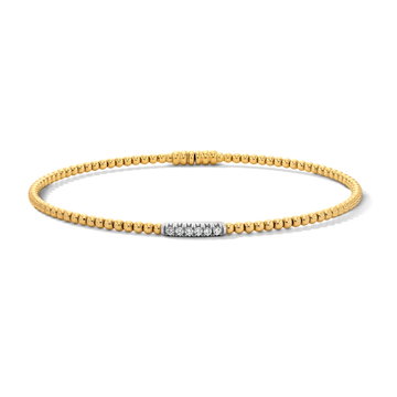 Simon G. Pave Diamond Beaded Bangle Bracelet In Solid 18K White / Yellow Gold