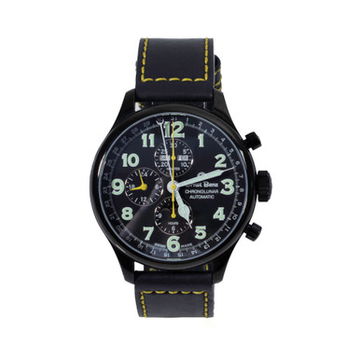 Ernst Benz Chronolunar 47 Black Dial Watch | Black DLC Coated Stainless Steel 0