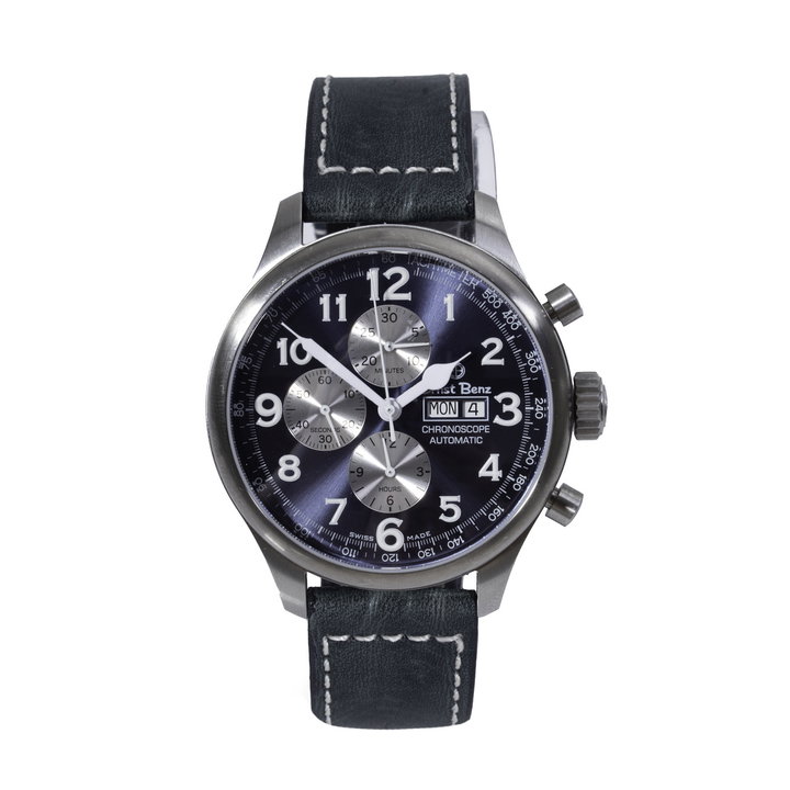 Ernst Benz Chronoscope 47 Blue Dial Watch | Stainless Steel