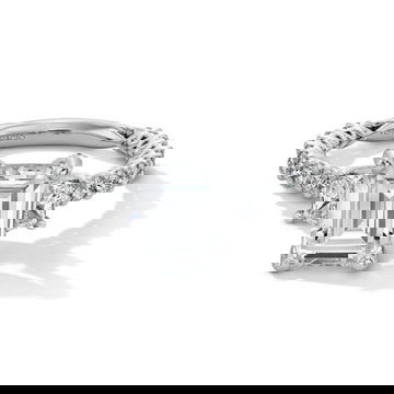 Verragio Three Stone Trapezoid Side Diamond Engagement Setting 3