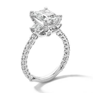 Verragio Three Stone Trapezoid Side Diamond Engagement Setting In White Gold 18K
