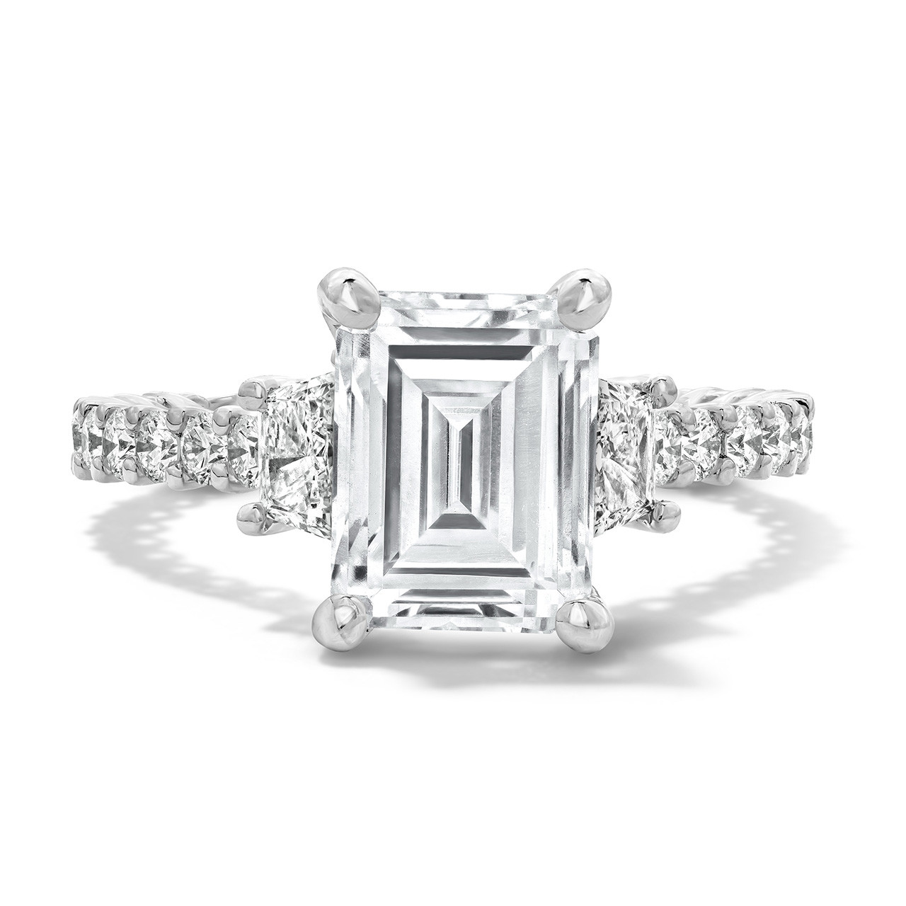 Verragio Three Stone Trapezoid Side Diamond Engagement Setting 0