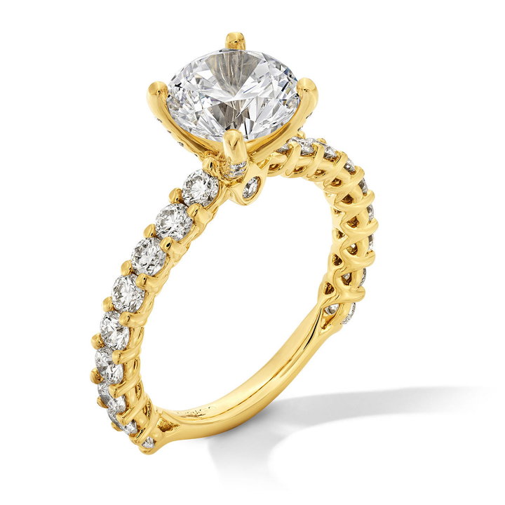 Verragio 3/4 Way Diamond Engagement Setting In Yellow Gold 18K
