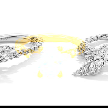 Verragio Three Stone Pear Side Diamond Engagement Setting 0