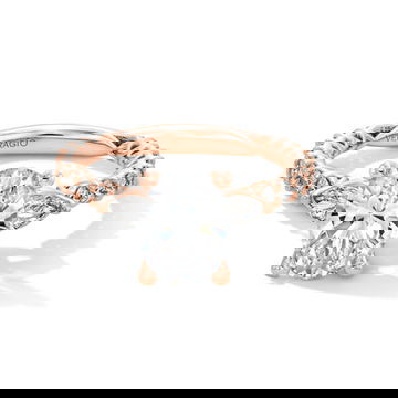 Verragio Three Stone Pear Side Diamond Engagement Setting 3