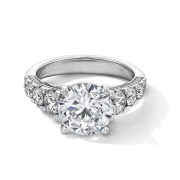 Simon G. Three Sided Graduated Diamond Engagement Setting In White Gold 18K