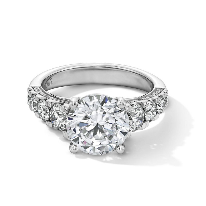 Simon G. Three Sided Graduated Diamond Engagement Setting In White Gold 18K