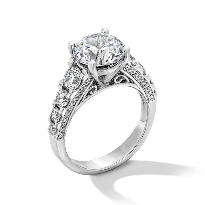 Simon G. Three Sided Graduated Diamond Engagement Setting In White Gold 18K