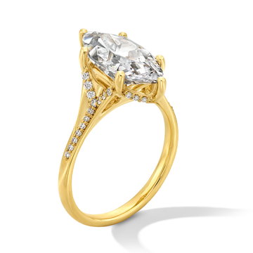 Split Row Hidden Halo Engagement Setting In Yellow Gold 14K